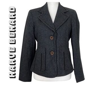 2029M Harve Benard , Grey wool/ Viscose coat 6p